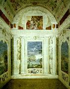 Paolo  Veronese walls of the stanza della lucerna oil on canvas